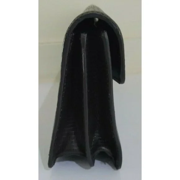 Antonio Melani Lizzard Croc Embossed Brown Leather Turn LockClutch Handbag Purse - Picture 6 of 9